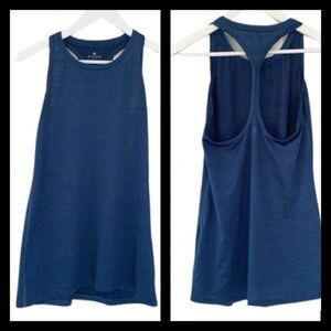 Athleta Size XS Shadow Stripe Chi Tank in Deep Blue – For Gym & Yoga Workouts